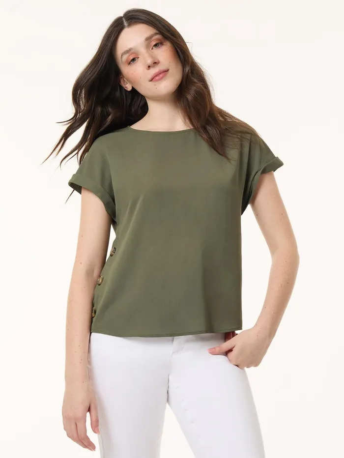 Button Detail Blouse Jasper Crepe Women Jones New York Sale
