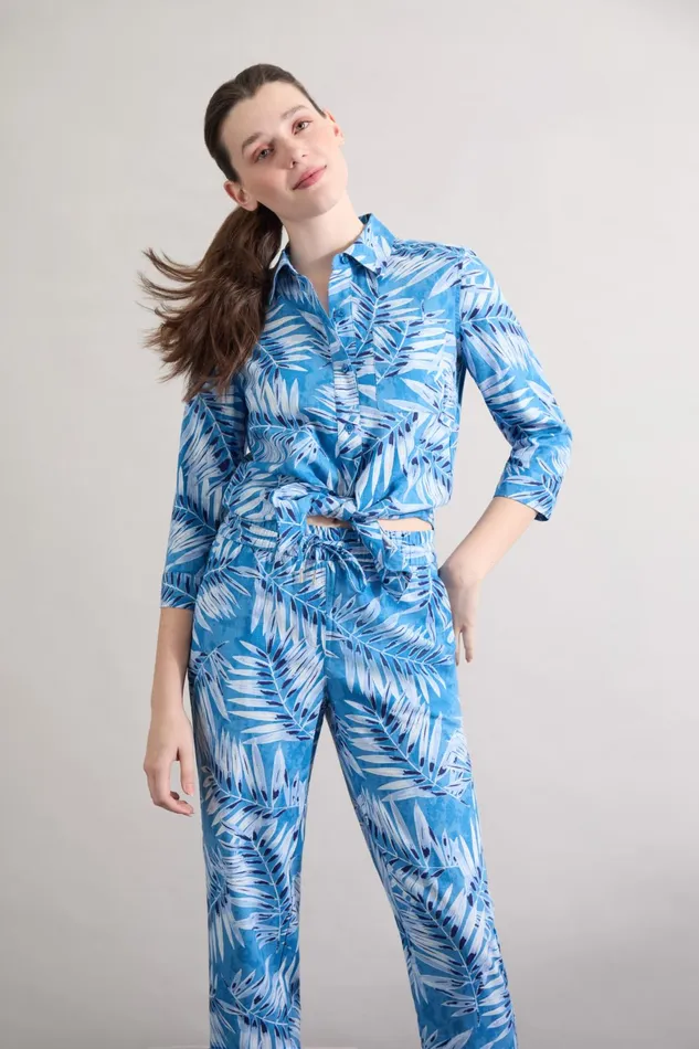 Button Front Tropical Shirt Printed Linen Women Jones New York Sale Button Front Tropical Shirt Printed Linen Women Jones New York Sale