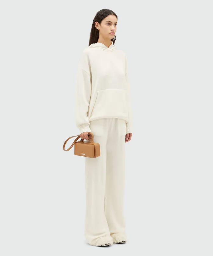 Cable ColorBlock Cashmere Blend Crewneck Sweater Women MSGM Knitwear