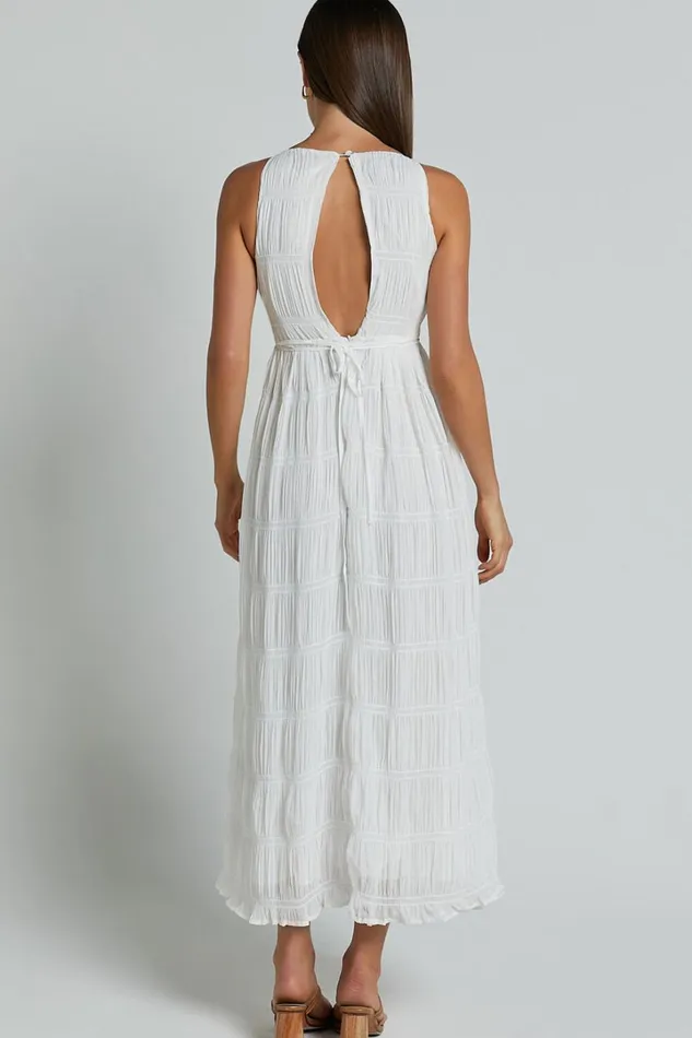 Cade Maxi Dress 8211 High Neck Sleeveless A Line Dress In White Women Showpo Dresses