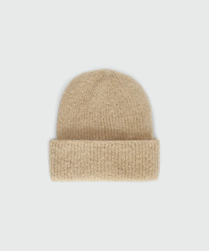 Camel Mohair Blend Beanie Women MSGM Hats Scarves And Gloves