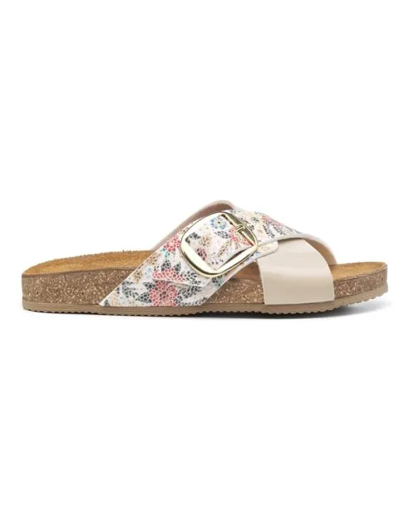 Camila Sandals Beige Floral Women Hotter Cork Sandals