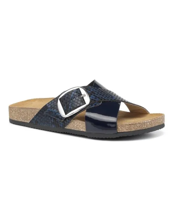 Camila Sandals Navy Snake Women Hotter Flat Sandals