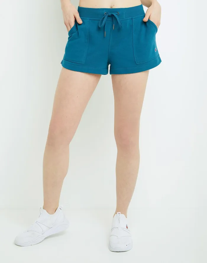 Campus French Terry Shorts C Logo 25034 Fresh Teal Women Champion Shorts