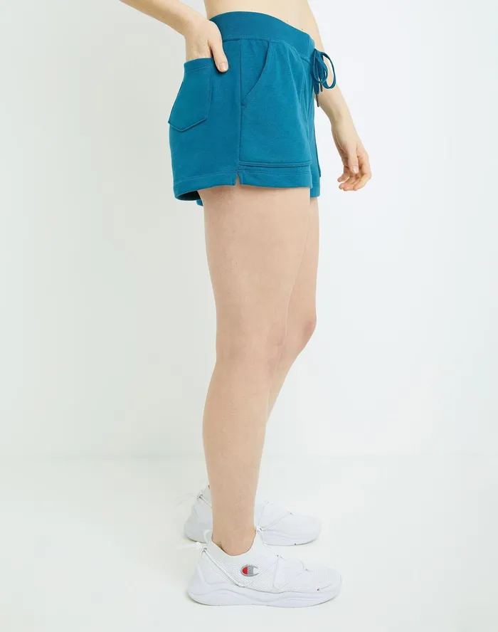 Campus French Terry Shorts C Logo 25034 Fresh Teal Women Champion Shorts