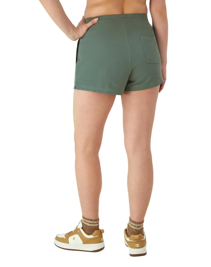 Campus Pique Shorts C Logo 25 Nurture Green Women Champion Shorts