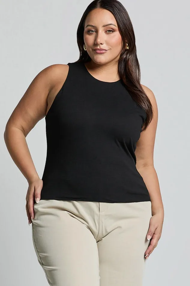 Cardella Tank 8211 Jersey Long Line Scoop Neck Top In Black Women Showpo Basics