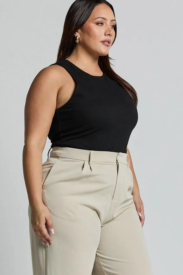 Cardella Tank 8211 Jersey Long Line Scoop Neck Top In Black Women Showpo Basics