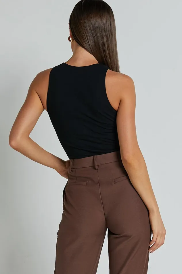 Cardella Tank 8211 Jersey Long Line Scoop Neck Top In Black Women Showpo Basics