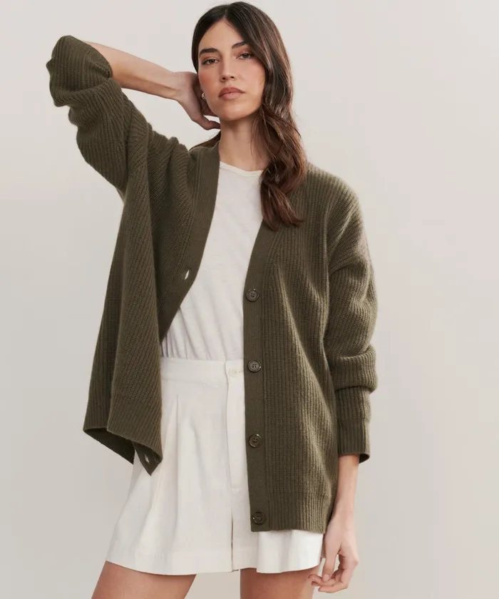 Cardigans Women Jenni Kayne Cashmere Cocoon Cardigan Olive Olive