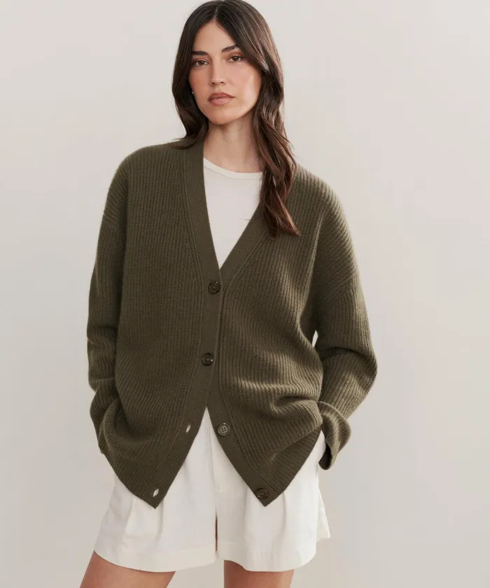 Cardigans Women Jenni Kayne Cashmere Cocoon Cardigan Olive Olive