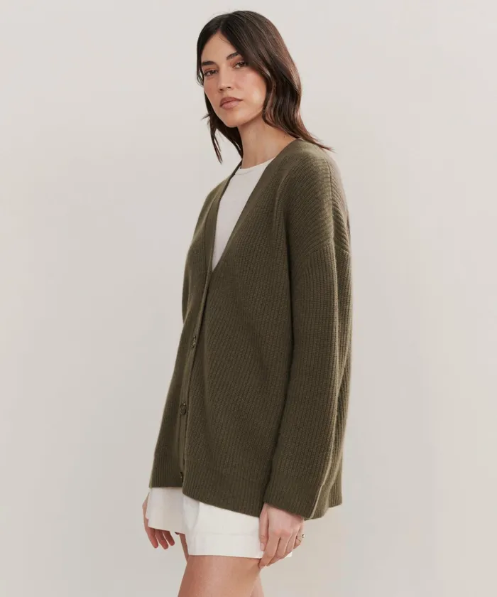 Cardigans Women Jenni Kayne Cashmere Cocoon Cardigan Olive Olive