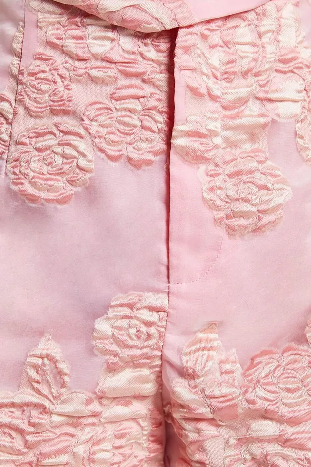 Casey Shorts 8211 Jacquard High Waisted Tailored Shorts In Light Pink Women Showpo Shorts