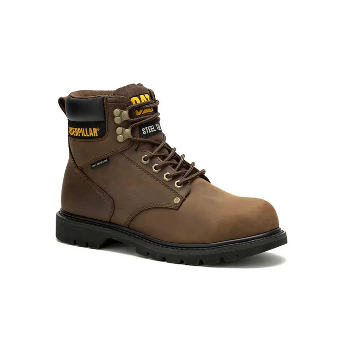 Cat Footwear Boots Men039s Second Shift Waterproof Steel Toe Work Boot Dark Brown 8211 Men