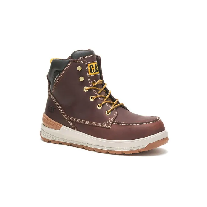 Cat Footwear Composite Toe Men039s Impact Waterproof Carbon Composite Toe Work Boot Friar Brown 8211 Men
