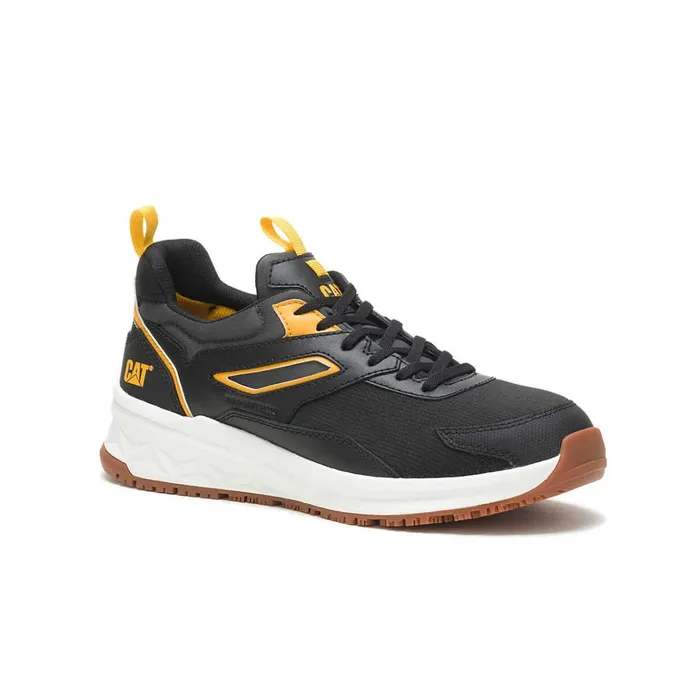 Cat Footwear Shoes Men039s Streamline Runner Carbon Composite Toe Work Shoe Blackcat Yellow 8211 Men