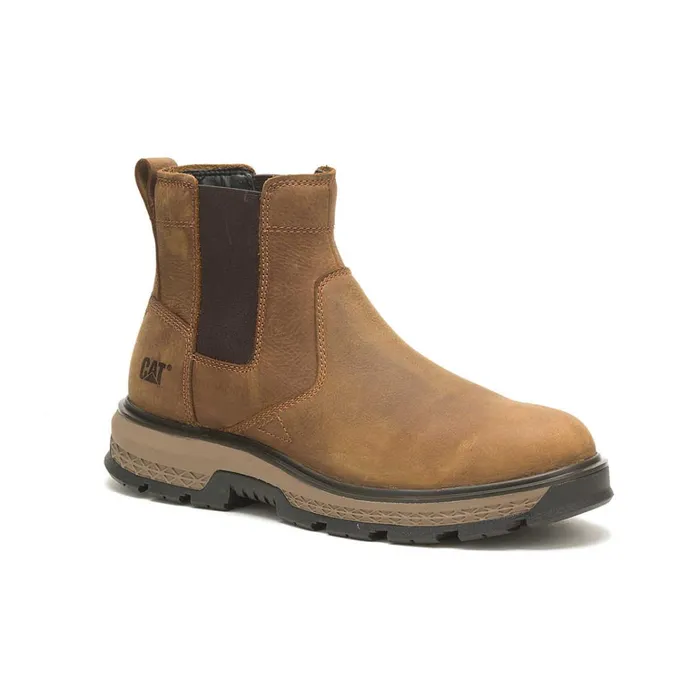 Cat Footwear Soft Toe Men039s Exposition Chelsea Work Boot Pyramid 8211 Men
