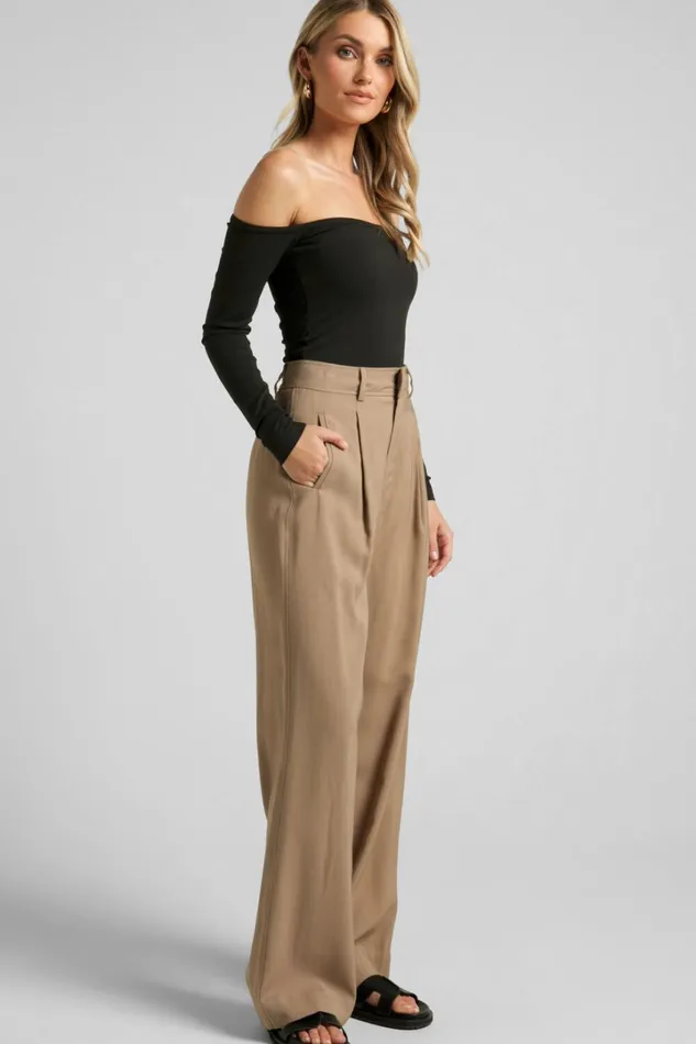 Celerina Top 8211 Off The Shoulder Straight Neck Long Sleeve In Black Women Showpo Loungewear