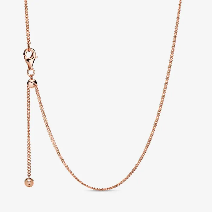 Chain Necklaces Women Pandora Curb Chain Necklace Rose Gold Plated