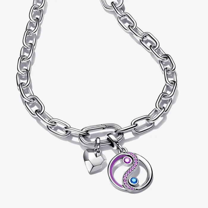Chain Necklaces Women Pandora Online ME Faceted Heart Yin and Yang Necklace Set