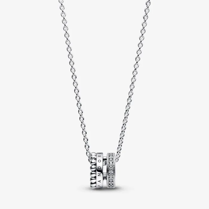 Chain Necklaces Women Pandora Online Signature Logo Pav and Beads Pendant and Necklace