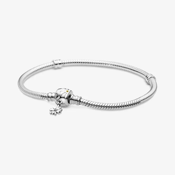 Chains Women Pandora Online Moments Daisy Flower Clasp Snake Chain Bracelet
