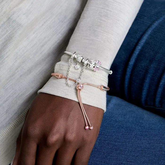 Chains Women Pandora Online Moments Daisy Flower Clasp Snake Chain Bracelet