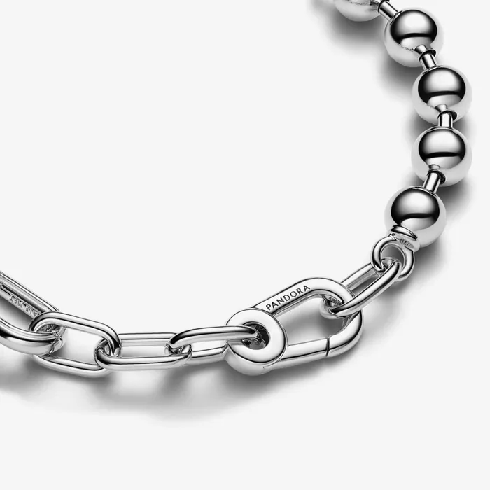 Charm Bracelets Women Pandora Online ME Metal Bead and Link Chain Bracelet Sterling Silver
