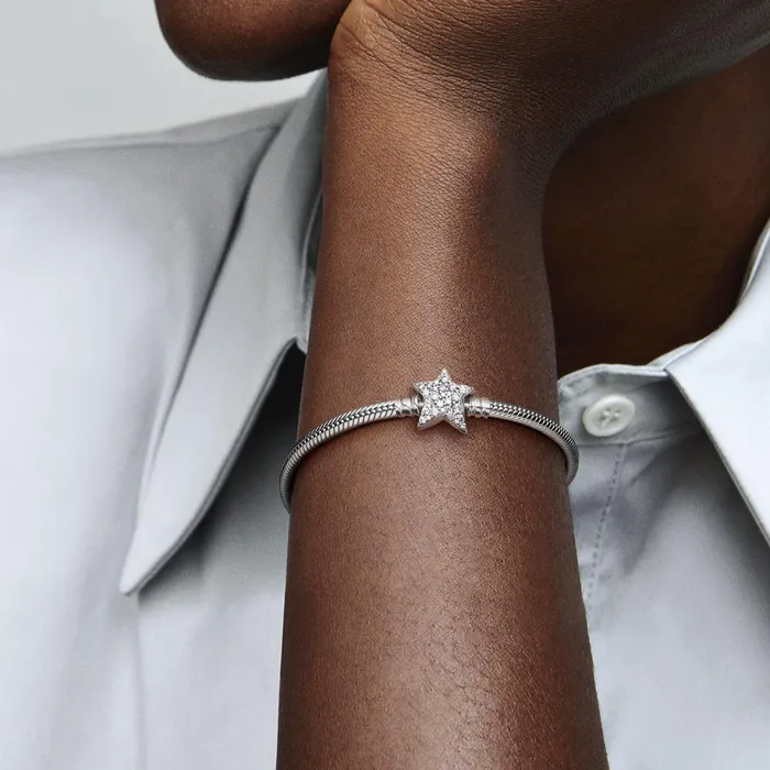 Charm Bracelets Women Pandora Online Moments Asymmetric Star Clasp Snake Chain Bracelet