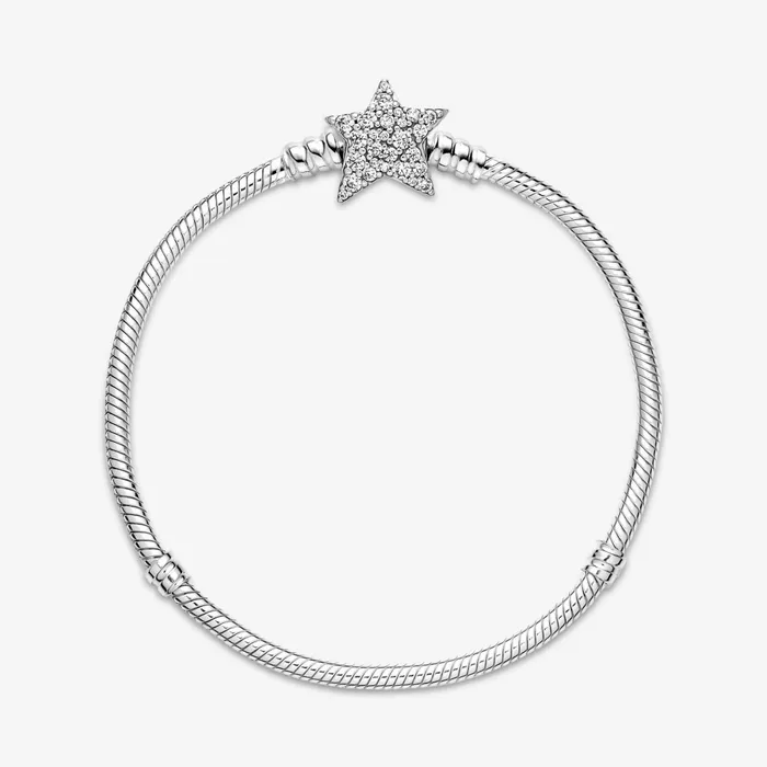 Charm Bracelets Women Pandora Online Moments Asymmetric Star Clasp Snake Chain Bracelet