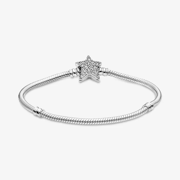 Charm Bracelets Women Pandora Online Moments Asymmetric Star Clasp Snake Chain Bracelet