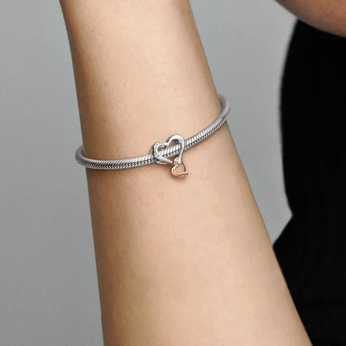 Charm Bracelets Women Pandora Online Moments Studded Chain Bracelet and Heart Charm Set