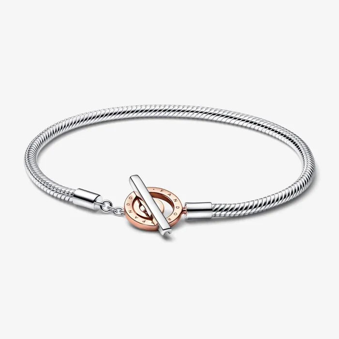 Charm Bracelets Women Pandora Online Signature Twotone Logo TBar Snake Chain Bracelet