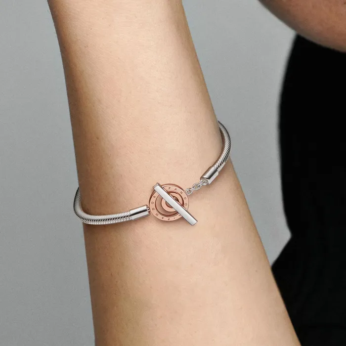 Charm Bracelets Women Pandora Online Signature Twotone Logo TBar Snake Chain Bracelet