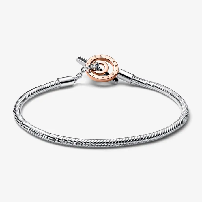 Charm Bracelets Women Pandora Online Signature Twotone Logo TBar Snake Chain Bracelet