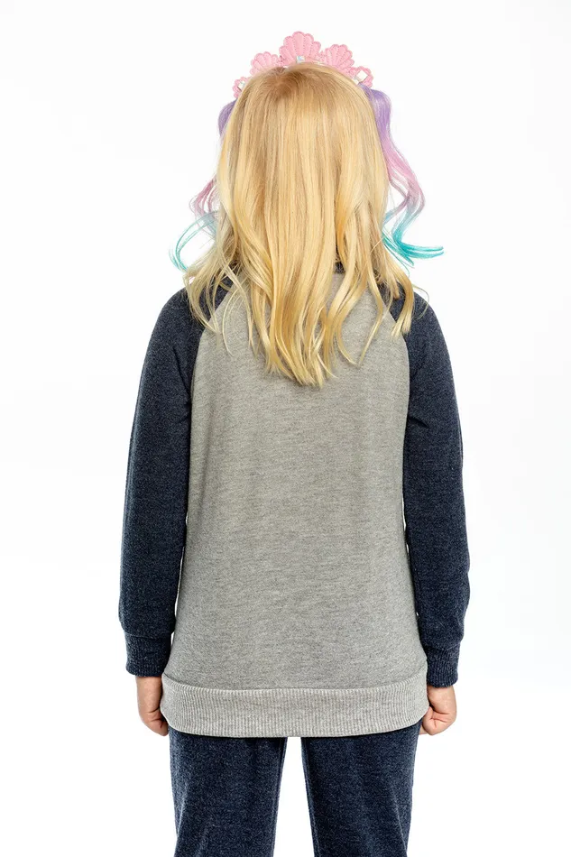 Chaser Brand Bliss Knit Color Blocked Ruffle Raglan Track Jacket Girls Outerwear Chaser Brand Bliss Knit Color Blocked Ruffle Raglan Track Jacket Girls Outerwear