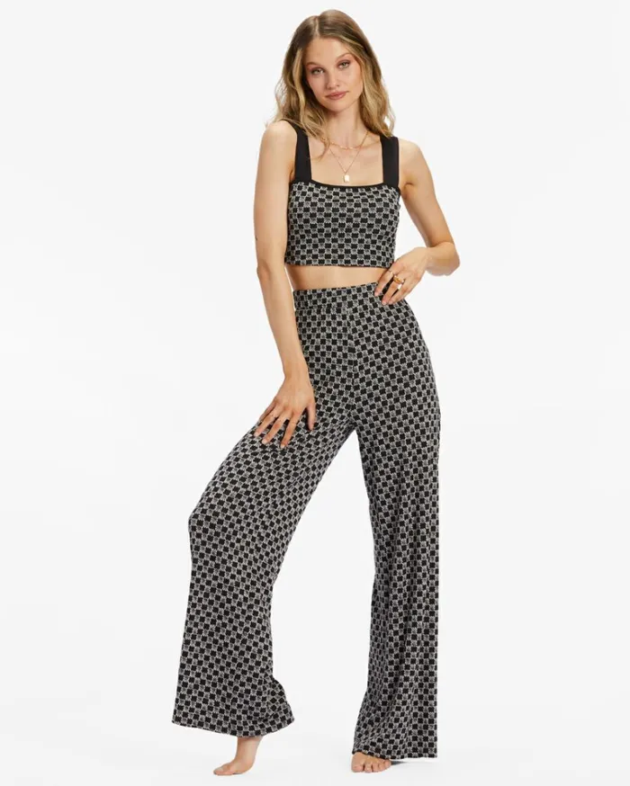 Check Please Pants Black Pebble Women Billabong Matching Sets
