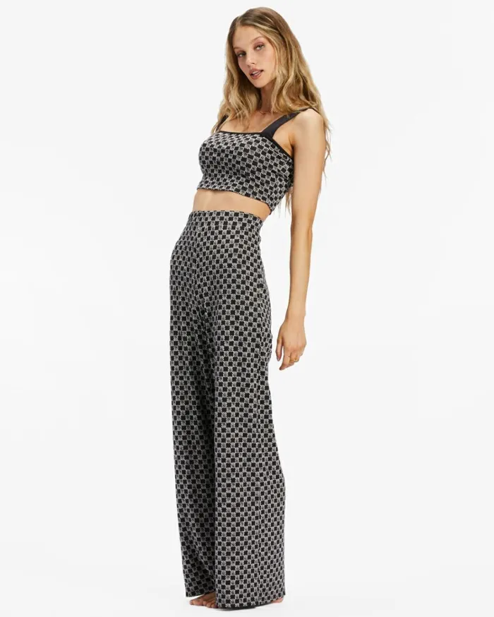 Check Please Pants Black Pebble Women Billabong Matching Sets