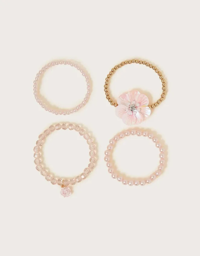 Children 4Pack Flower Bracelets Monsoon Girls039 Jewellery