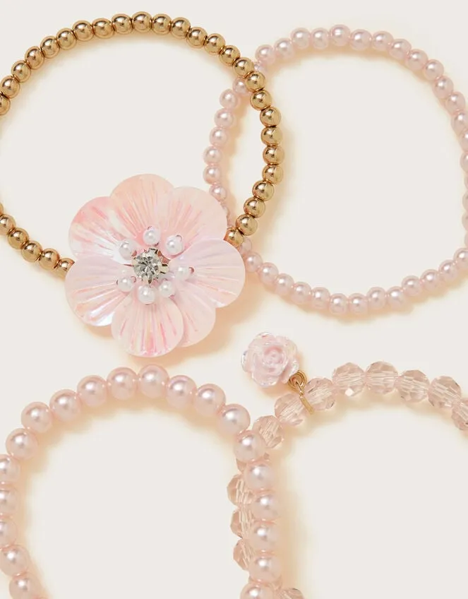 Children 4Pack Flower Bracelets Monsoon Girls039 Jewellery