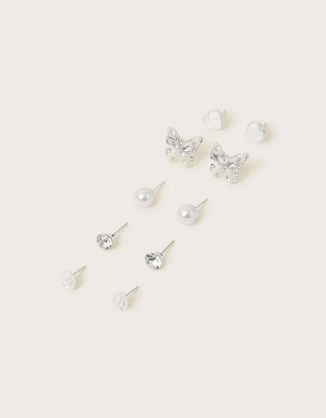 Children 5Pack Bridesmaid Pearl Stud Earrings Monsoon Girls039 Jewellery
