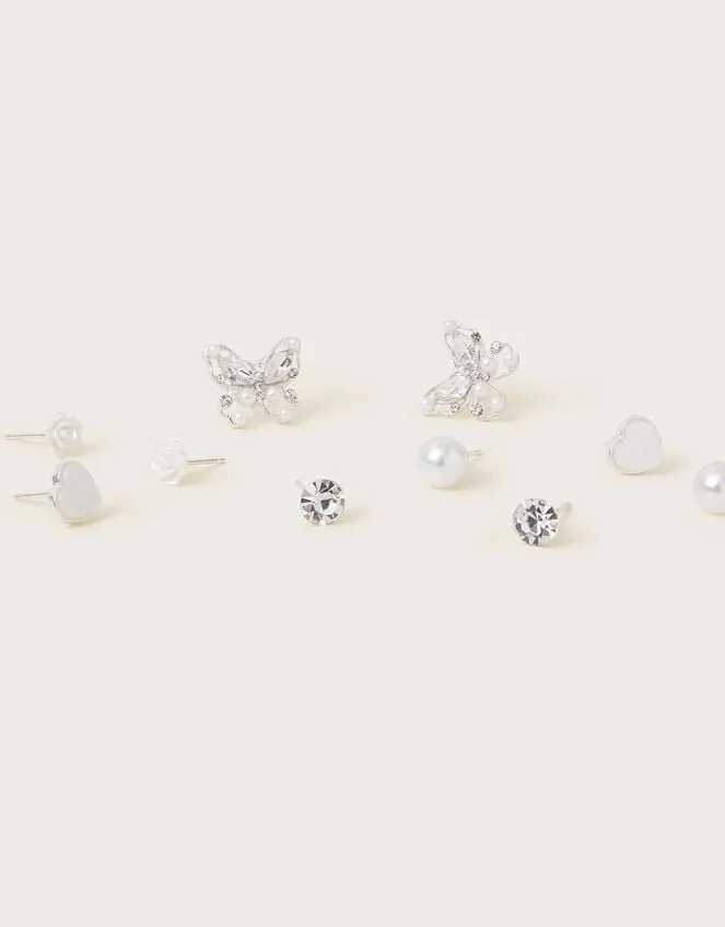 Children 5Pack Bridesmaid Pearl Stud Earrings Monsoon Girls039 Jewellery