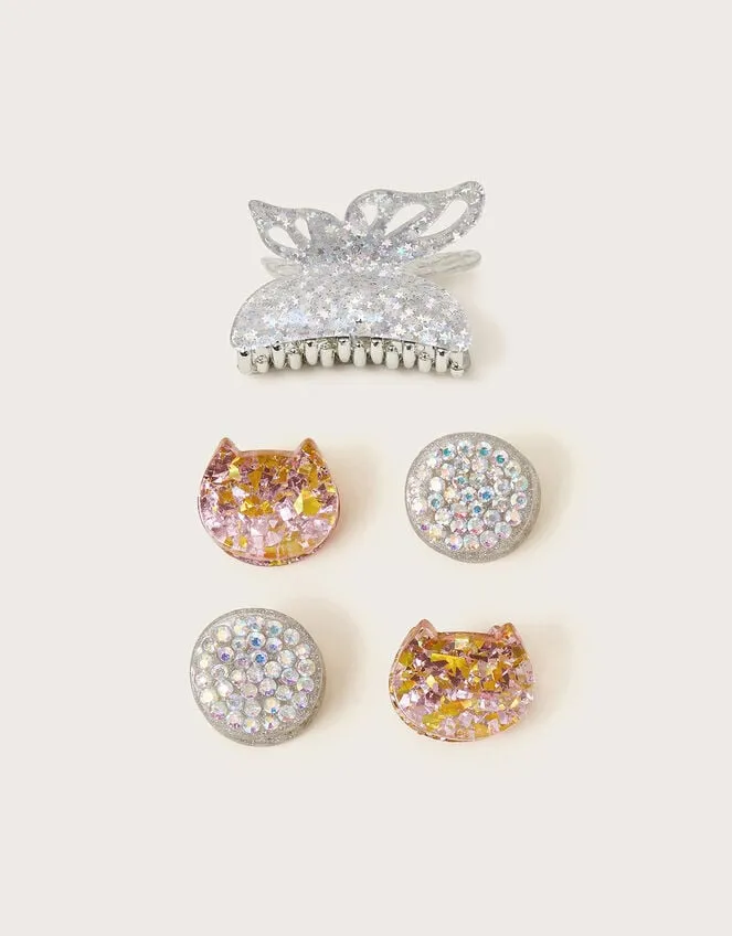 Children 5Pack Glitter Claw Clips Monsoon Girls039 Hair Accessories