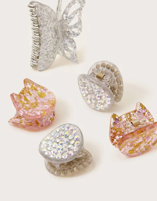 Children 5Pack Glitter Claw Clips Monsoon Girls039 Hair Accessories