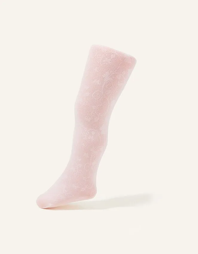 Children Baby Butterfly Lace Tights Pink Monsoon Partywear
