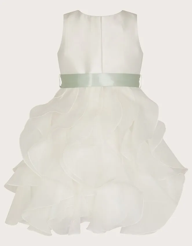 Children Baby Cannes Organza Ruffle Dress Ivory Monsoon Partywear