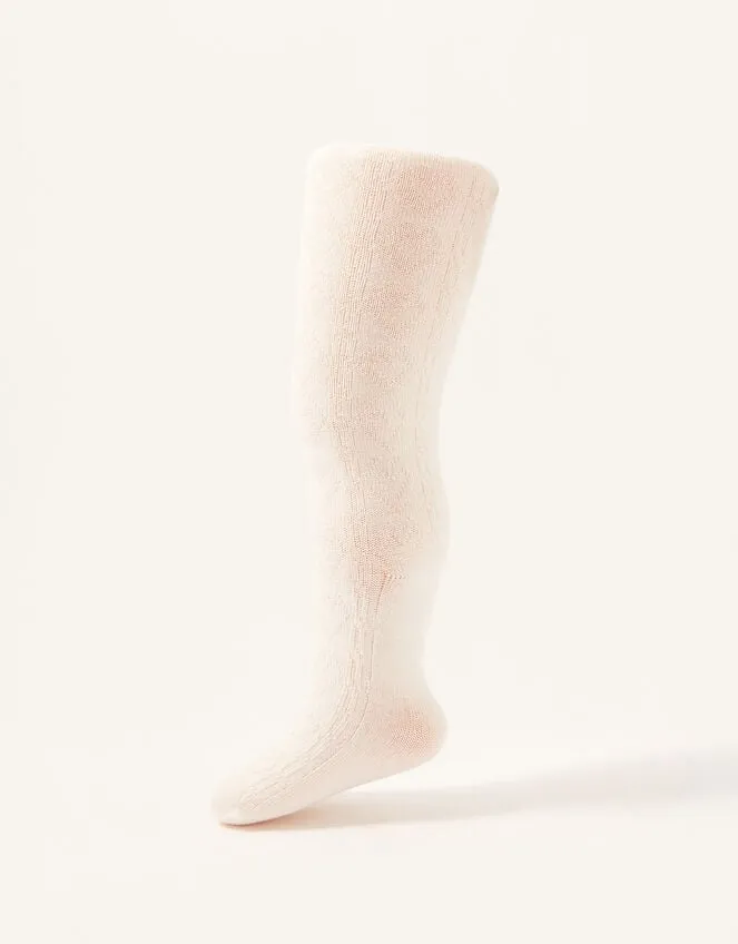 Children Baby Day Cable Tights Ivory Monsoon Girls039 Tights and Socks