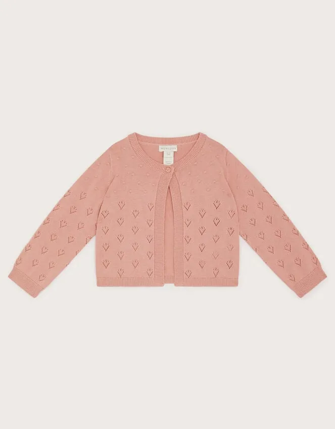 Children Baby Heart Bolero Cardigan Pink Monsoon Knitwear and Cardigans