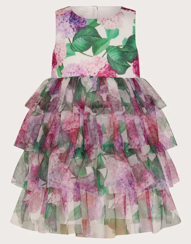 Children Baby Hydrangea Ruffle Dress Pink Monsoon Partywear