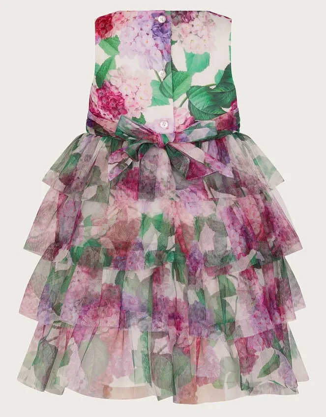 Children Baby Hydrangea Ruffle Dress Pink Monsoon Partywear